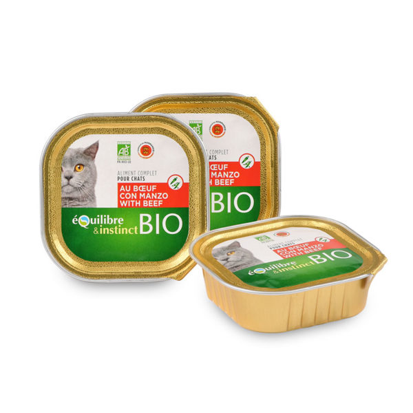 EQUILIBRE TERRINE CHAT STERILISE BOEUF & COURGETTES 85gr - Kokoonshop